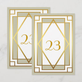 Bordnummer, Great Gatsby, elegant, chic, vit grå Inbjudningar