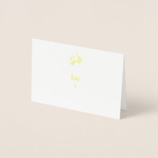 Bordnummer guld folie folierat kort