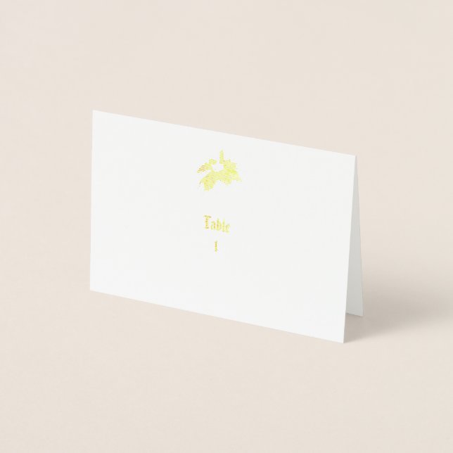 Bordnummer guld folie folierat kort (Framsida)