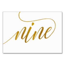Bordnummer - Lyxig typografi (falsk guldfolie) 9 Bordsnummer