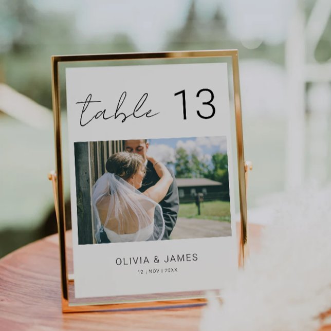 Bordnummer med foto, Moderna bordnummer, Inbjudningar (Photo Table Numbers, Modern Table Numbers, Invitation)