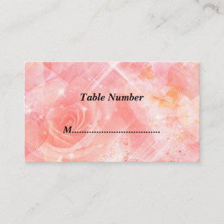 Bordnummer Rosa Blommor Placeringskort