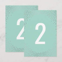 BORDNUMMER rustik mini konfetti silver mint Inbjudningar