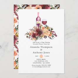 Bordo Peach Vin Tasting Par Shower Inbjudningar