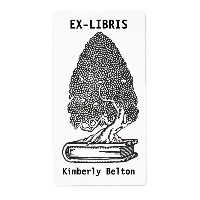 Bordplatta i Ex-libris-leterpress stil träd Fraktsedel (Framsidan)