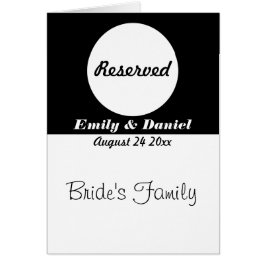 Bordreservationskort Svart Och Vitt Bröllop Hälsningskort