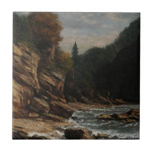 Bords du lac Léman - Gustave Courbet Kakelplatta