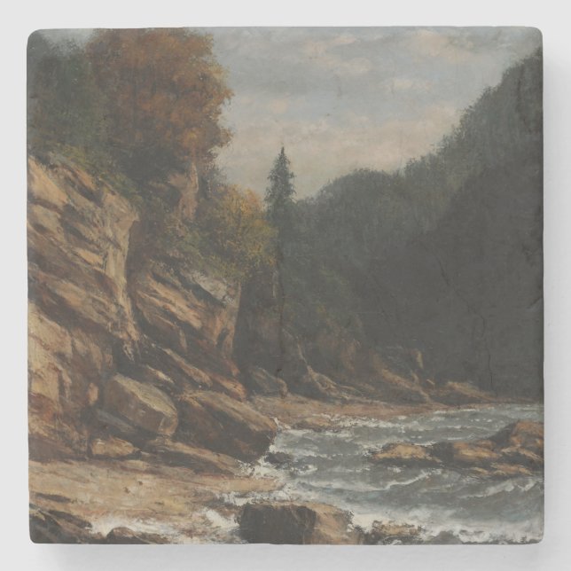 Bords du lac Léman - Gustave Courbet Stenunderlägg (Framsidan)
