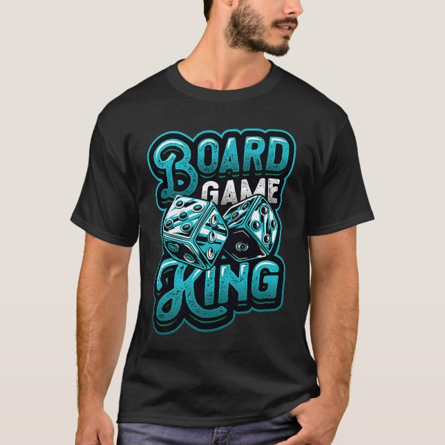 Bords spelspelare i Kung Dice Tabletop Board Spels T Shirt (Framsida)