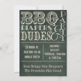 Bordsblöjor och DUDES Baby Shower Inbjudningar