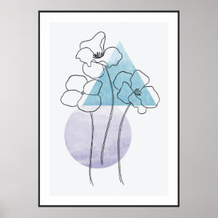 Bordsblommans lina med triangel och cirkel poster
