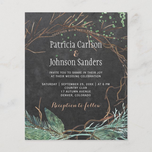 Bordsinbjudan för vinterskylt flygblad (Framsidan)