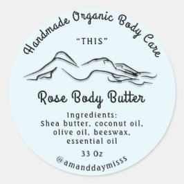 Bordsköljning av kroppsknappen Förpackning Blue Pa Runt Klistermärke