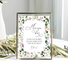 Bordskylt för drinken Botanical Mimosa Bar Poster