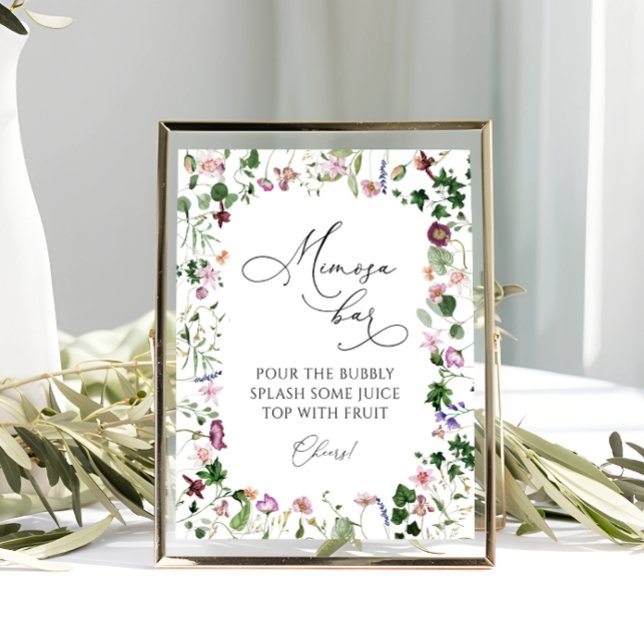 Bordskylt för drinken Botanical Mimosa Bar Poster (Skapare uppladdad)
