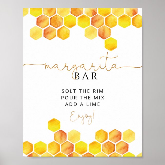 Bordskylt för Honey bee Margarita Bar Poster (Framsidan)