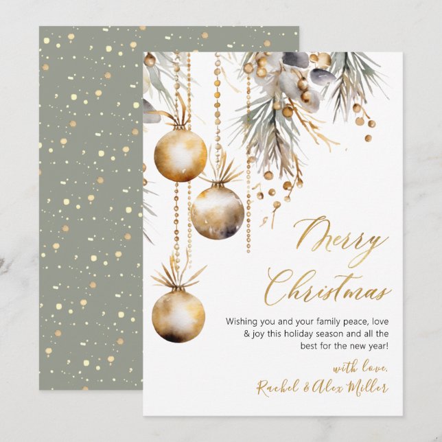 Bordsmycke, botaniskt non Photo God jul Julkort (Fram/baksida)