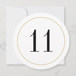 Bordsnummer 11-kort för elegant Shimmer Guld Circl