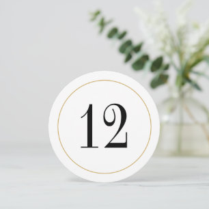 Bordsnummer 12-kort för elegantens Guld-cirkel