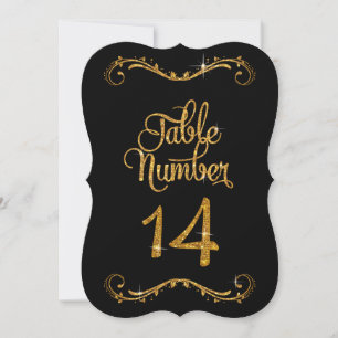 Bordsnummer 14 för Finare Script Glitter 14
