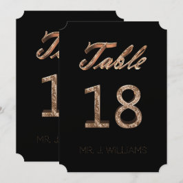 Bordsnummer 18 Svart Guld-Elegant-eskorteringskort