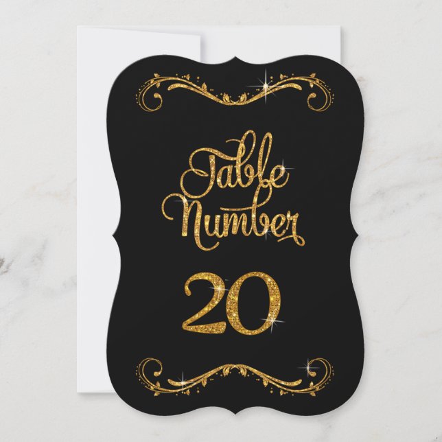 Bordsnummer 20 för Finare Script Glitter 20 (Framsida)