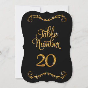 Bordsnummer 20 för Finare Script Glitter 20
