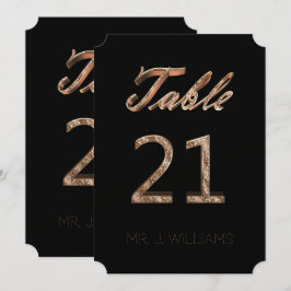 Bordsnummer 21 Svart Guld-Elegant-eskorteringskort