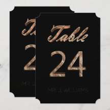 Bordsnummer 24 Svart Guld-Elegant-eskorteringskort