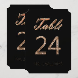 Bordsnummer 24 Svart Guld-Elegant-eskorteringskort