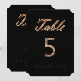 Bordsnummer 5 Svart Guld-Elegant-eskorteringskort