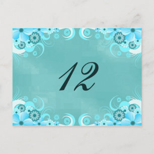 Bordsnummer av Aqua Blue Turcos Blommigt-