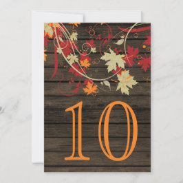 Bordsnummer av barn wood Rustic Fall Wedding
