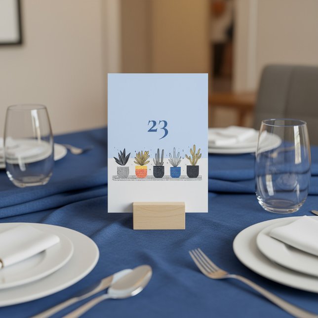 Bordsnummer av botaniska anläggningar (Botanical house plant Table Number Place Card.)
