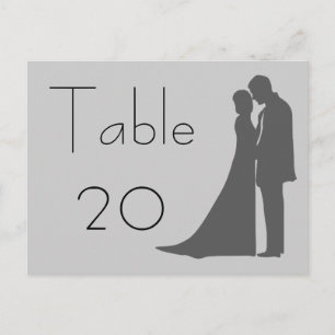 Bordsnummer av Bride och Groom silhouette-kort