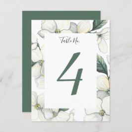 Bordsnummer av Dogwood Bloom Bröllop