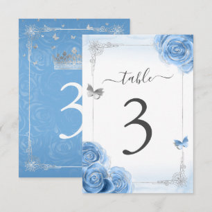 Bordsnummer av Eleganten Silver Bahama Blue Ro
