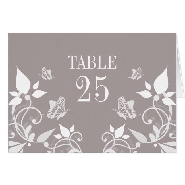 Bordsnummer av elfenbensfjäril-Blommigt Hälsningskort (Framsidan Horizontal)