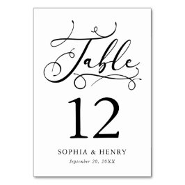 Bordsnummer av svartvit kalligrafi