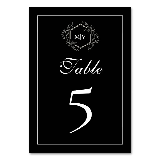 Bordsnummer av svartvit monogram-Vapensköld (Framsidan)