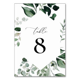 bordsnummer av vattenfärgsgrön blommigt