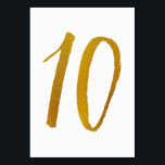 Bordsnummer - Avslappnad Penselskripttypografi -10<br><div class="desc">Bordsnummer 10: Det här avslappnad-bordsnumret för penselskriptet är angivet i en faux guld-folie. VIKTIGT: Det utseende på folie som visas är en tryckt effekt. Det är ingen riktig folie. Om du inte vill ha den här effekten kan du ta bort den på följande sätt: 1) Klicka på "Anpassa ytterligare". 2)...</div>