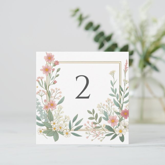 Bordsnummer blommigt gräns (Stående Fram)