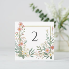 Bordsnummer blommigt gräns