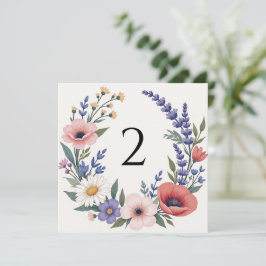 Bordsnummer blommigt gräns