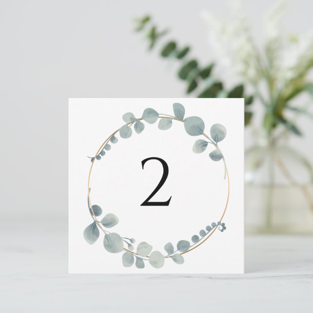 Bordsnummer blommigt gräns enkel elegant (Stående Fram)