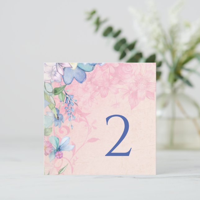 Bordsnummer blommigt gräns enkel elegant (Stående Fram)