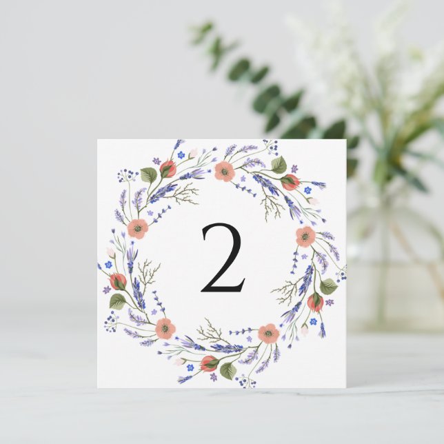 Bordsnummer blommigt gräns enkel elegant (Stående Fram)