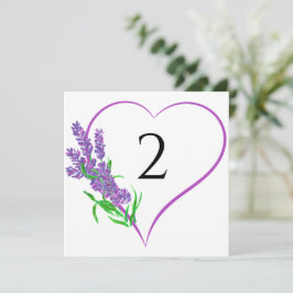Bordsnummer blommigt gräns lila hjärta