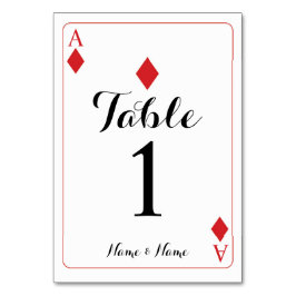 Bordsnummer Bröllop Ace of Diamonds Spelkort